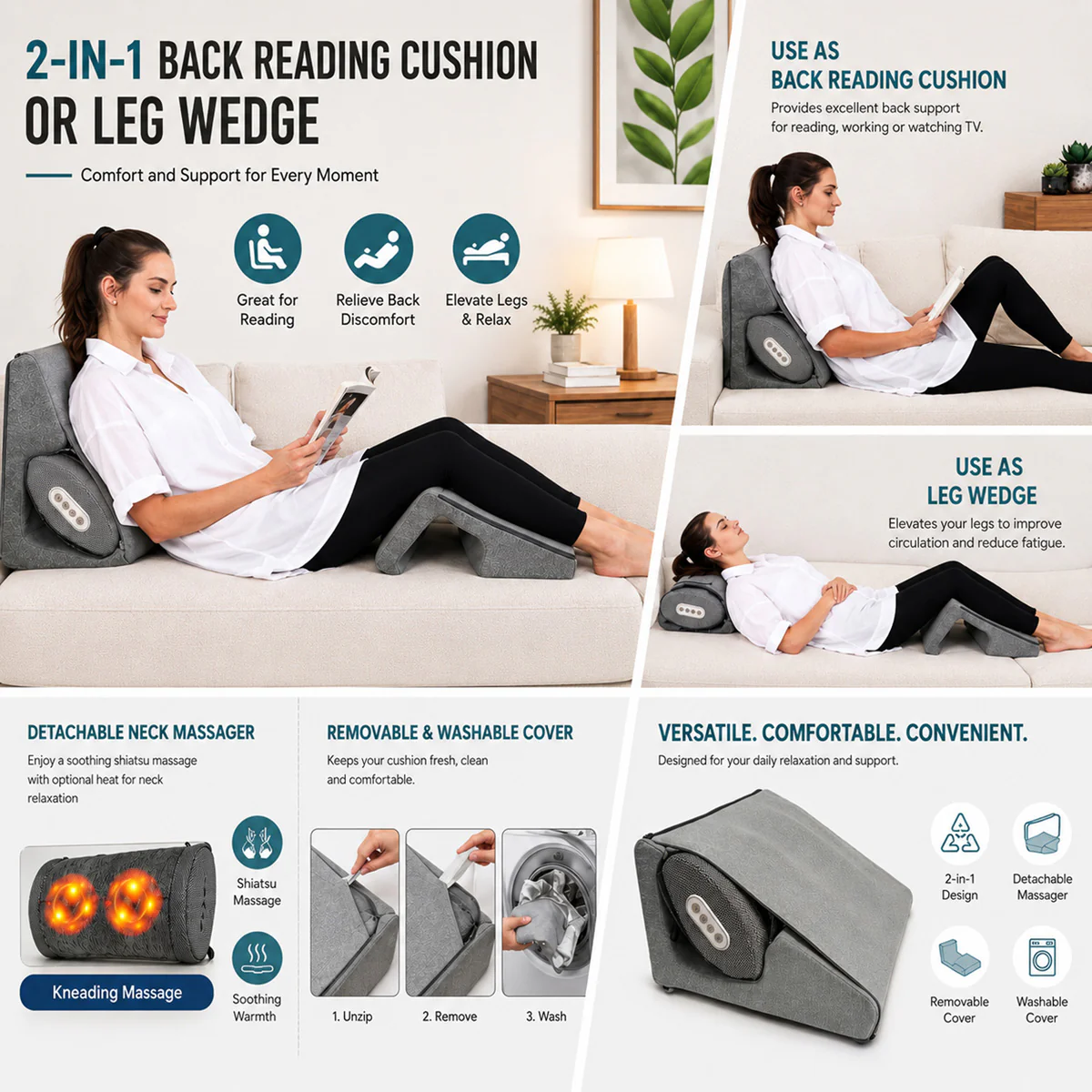 3-in-1 Massage Cushion with Heat - Image 9