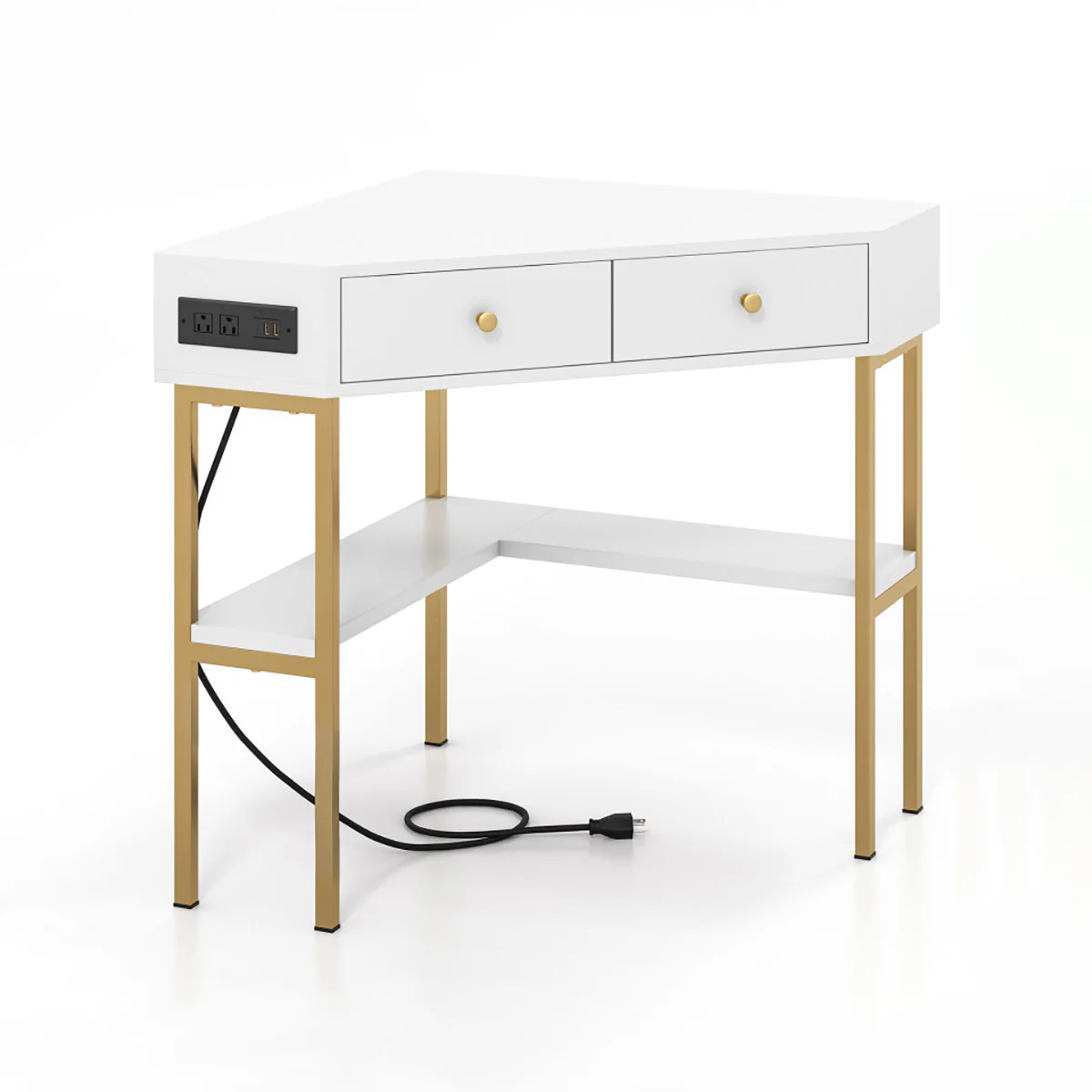 Corner Desk with Built-In Charging Station - Image 2