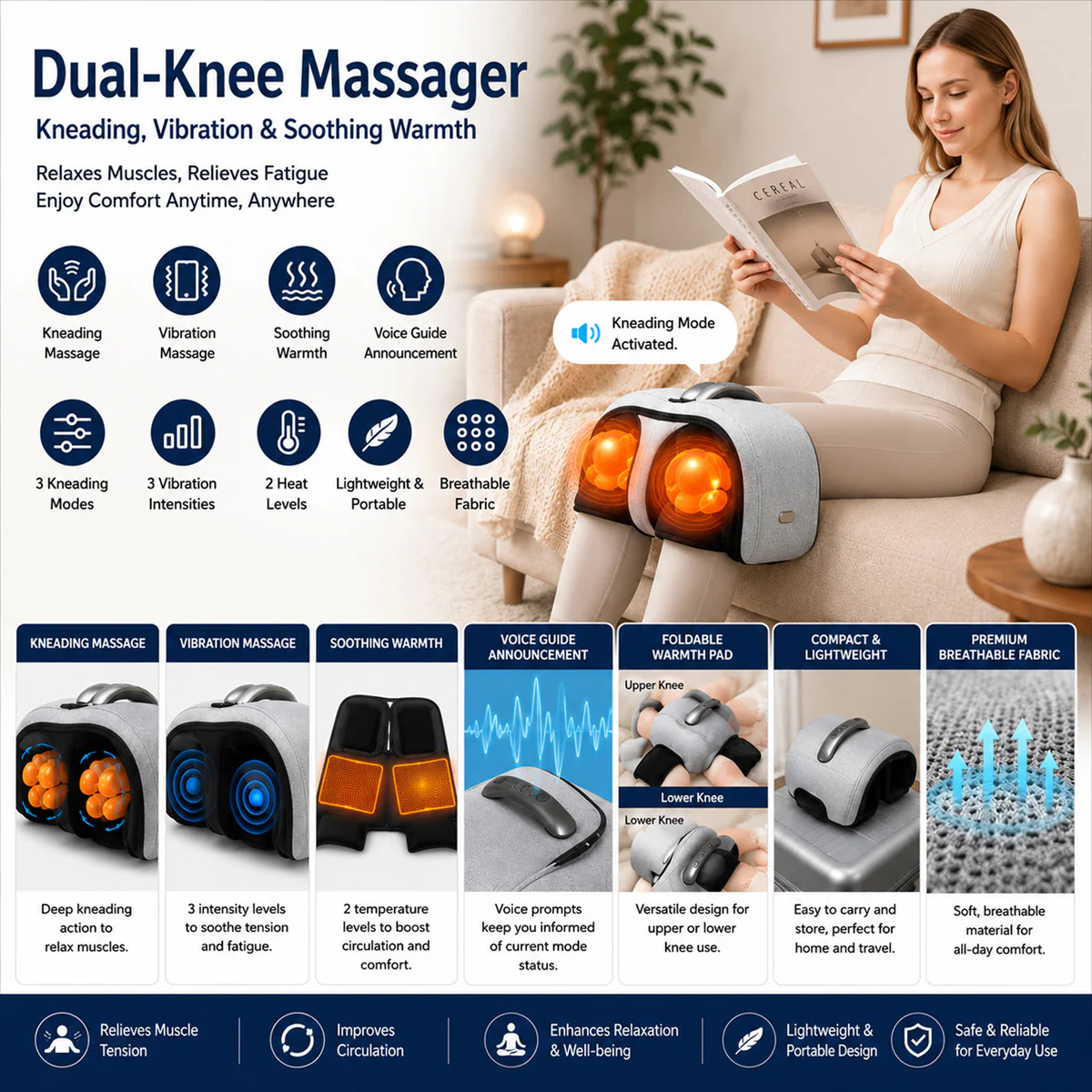 Deluxe Knee and Leg Massager with Heat - Image 5