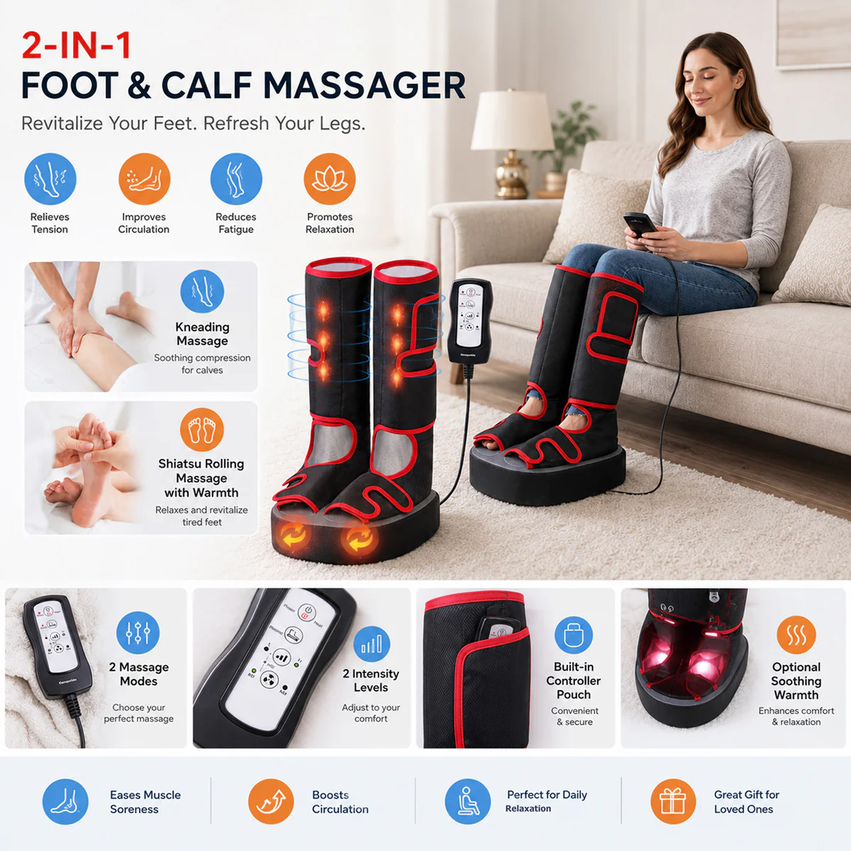 Foot and Calf Air Compression Massager - Image 7