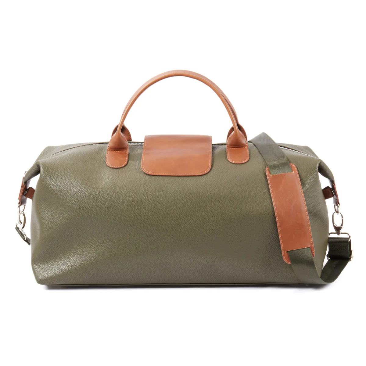 Leather Duffel Bag with Brown Accents - Image 2