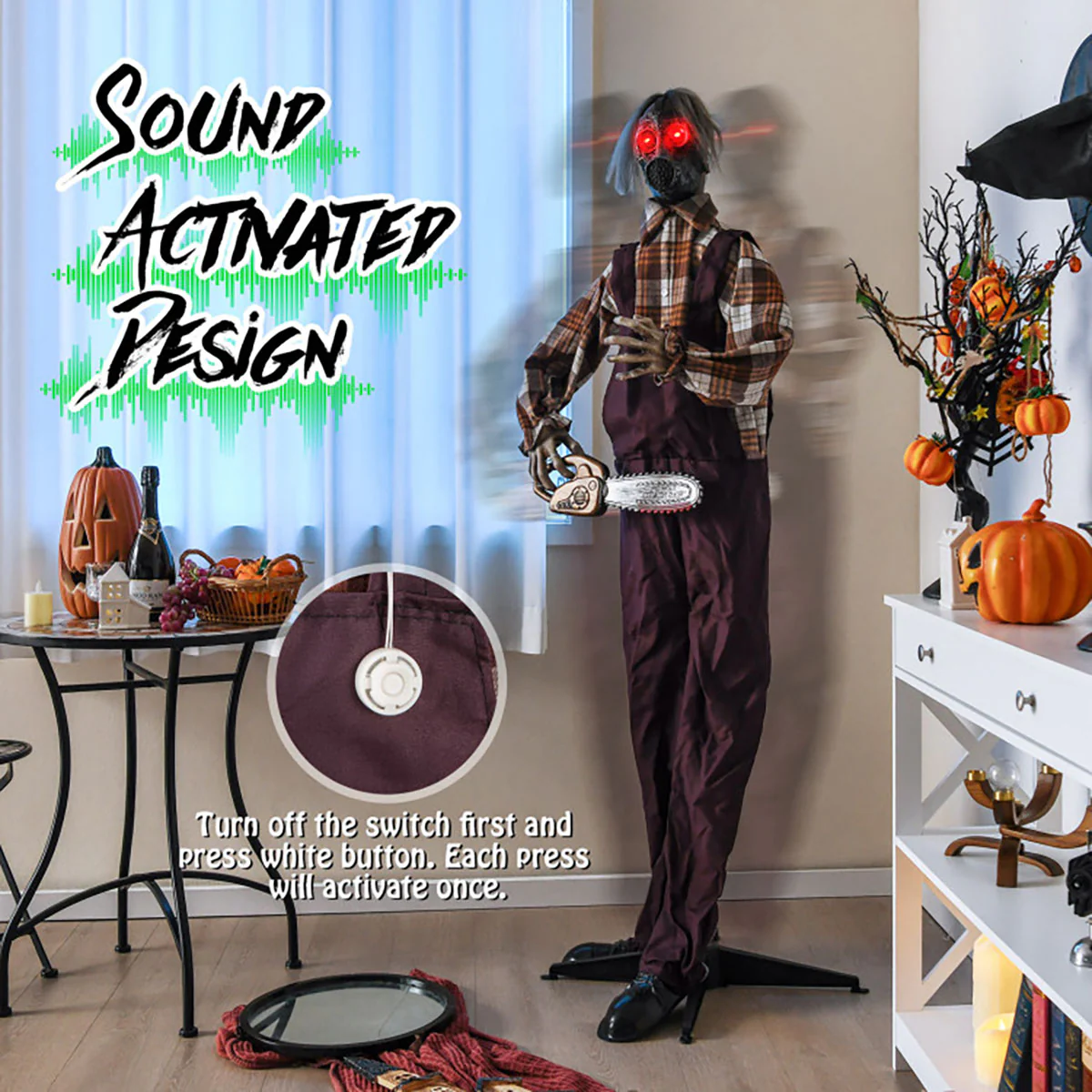 Mechanized Shaking Scary Man with Lights and Sound - Image 4