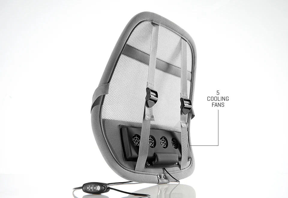 Mesh Lumbar Support with Cooling Fans